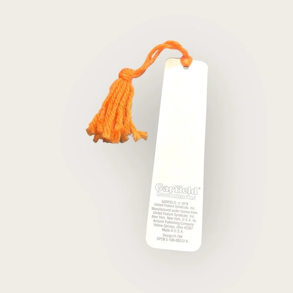 Vintage 1978 Garfield Bookmark Antioch Publishing Company Orange Tassel United